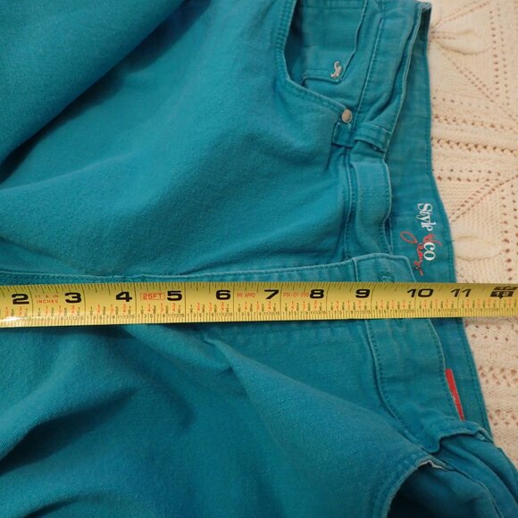 Women's Embellished Teal Crop Pants - Picture 6 of 9